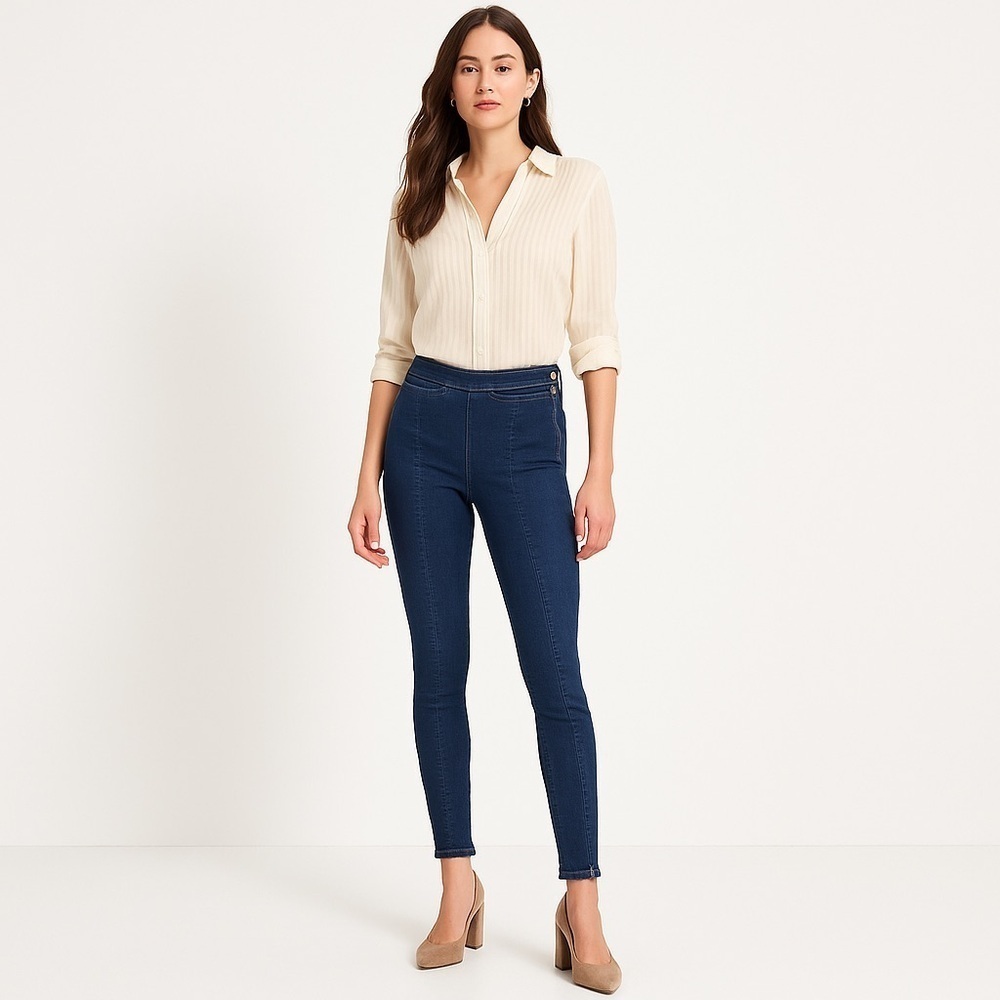 Pilcro & The Letterpress Side Zip + Split Hem High-Rise Skinny Jeans (26)